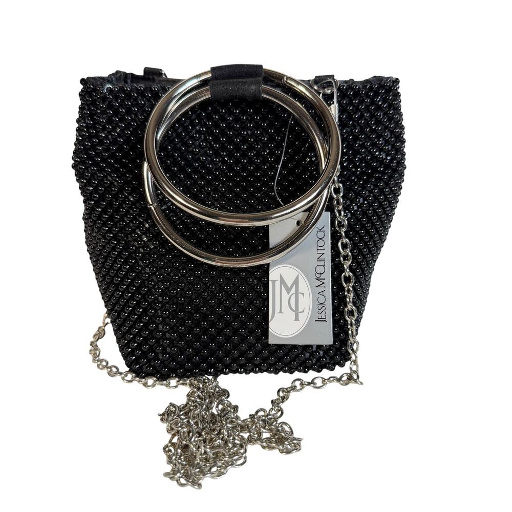Gunne Sax by Jessica McClintock Gwen Ball Mesh Ring Black Wristlet Purse